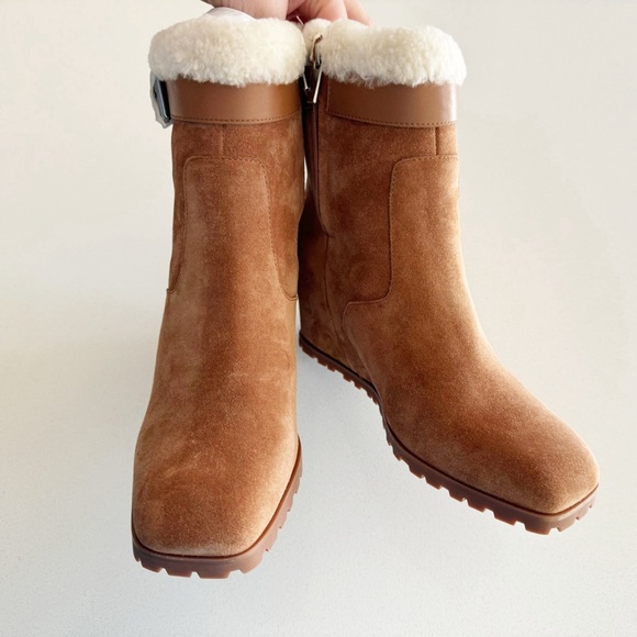 NWT Simkhai Avery Shearling Wedge Ankle Boot - Picture 7 of 17